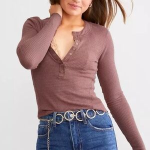 One Of The Girls Thermal Henley